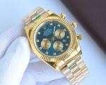 Rolex Daytona 9100 Movement 904L Steel 41mm Gold/Green Face Full Gold Men Watch